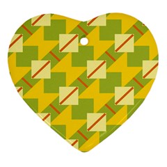 Squares And Stripes 			ornament (heart) by LalyLauraFLM