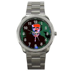 Edgar Allan Poe Pop Art  Sport Metal Watches by icarusismartdesigns