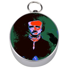 Edgar Allan Poe Pop Art  Silver Compasses