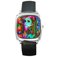 Alice In Wonderland Square Metal Watches by icarusismartdesigns