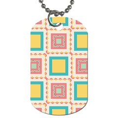 Pastel Squares Pattern 			dog Tag (one Side) by LalyLauraFLM