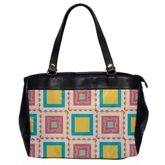 Pastel Squares Pattern 			oversize Office Handbag