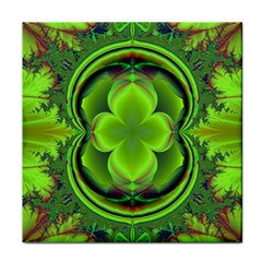 Green Clover Face Towel by Delasel