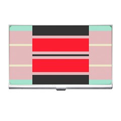 Rectangles In Retro Colors  			business Card Holder by LalyLauraFLM