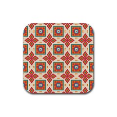 Floral Pattern  			rubber Square Coaster (4 Pack by LalyLauraFLM