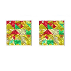 Colorful 3d Texture   			cufflinks (square) by LalyLauraFLM