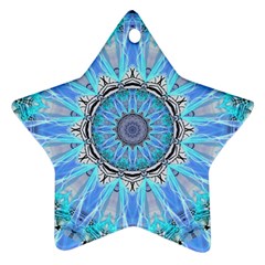 Sapphire Ice Flame, Light Bright Crystal Wheel Star Ornament (two Sides)  by DianeClancy