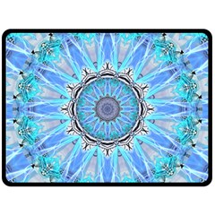 Sapphire Ice Flame, Light Bright Crystal Wheel Double Sided Fleece Blanket (large)  by DianeClancy
