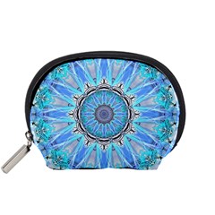 Sapphire Ice Flame, Light Bright Crystal Wheel Accessory Pouches (small)  by DianeClancy