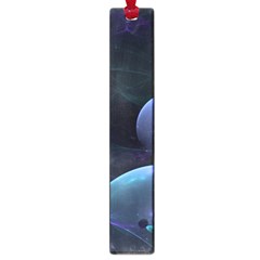 The Music Of My Goddess, Abstract Cyan Mystery Planet Large Book Marks by DianeClancy