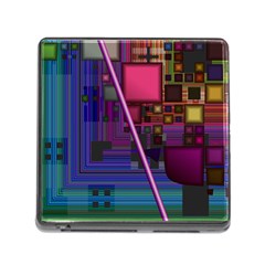 Jewel City, Radiant Rainbow Abstract Urban Memory Card Reader (square) by DianeClancy