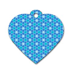 Aqua Hawaiian Stars Under A Night Sky Dance Dog Tag Heart (one Side) by DianeClancy