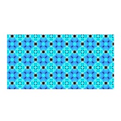 Vibrant Modern Abstract Lattice Aqua Blue Quilt Satin Wrap by DianeClancy