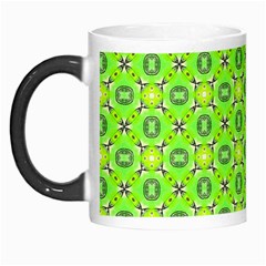 Vibrant Abstract Tropical Lime Foliage Lattice Morph Mugs by DianeClancy