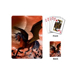 Wonderful Dark Unicorn In The Night Playing Cards (mini)  by FantasyWorld7