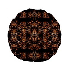 Dark Ornate Abstract  Pattern Standard 15  Premium Flano Round Cushions by dflcprints
