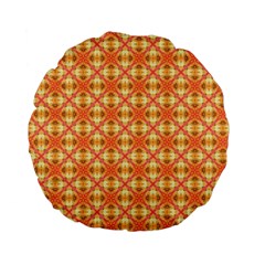 Peach Pineapple Abstract Circles Arches Standard 15  Premium Flano Round Cushions by DianeClancy