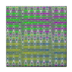 Colorful Zigzag Pattern Tile Coasters