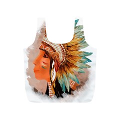 Native American Young Indian Shief Full Print Recycle Bags (s)  by TastefulDesigns