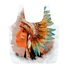 Native American Young Indian Shief Full Print Recycle Bags (l)  by TastefulDesigns