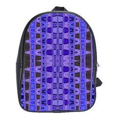 Blue Black Geometric Pattern School Bags (xl) 