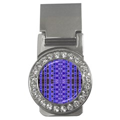 Blue Black Geometric Pattern Money Clips (cz) 