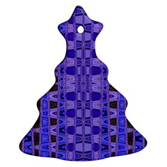 Blue Black Geometric Pattern Christmas Tree Ornament (2 Sides)