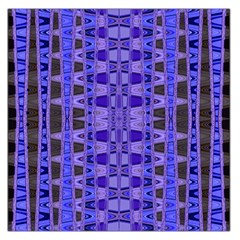 Blue Black Geometric Pattern Large Satin Scarf (square)