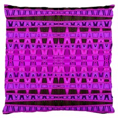 Bright Pink Black Geometric Pattern Large Flano Cushion Case (two Sides)