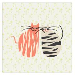 Two Lovely Cats   Large Satin Scarf (square) by TastefulDesigns