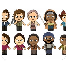 The Walking Dead   Main Characters Chibi   Amc Walking Dead   Manga Dead Double Sided Flano Blanket (medium)  by PTsImaginarium