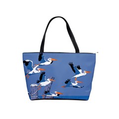 Abstract Pelicans Seascape Tropical Pop Art Shoulder Handbags by WaltCurleeArt