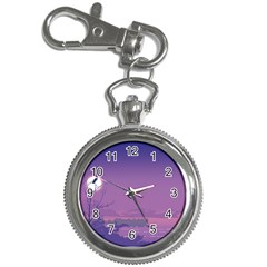 Abstract Tropical Birds Purple Sunset  Key Chain Watches by WaltCurleeArt