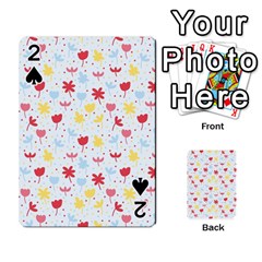 Seamless Colorful Flowers Pattern Playing Cards 54 Designs  by TastefulDesigns