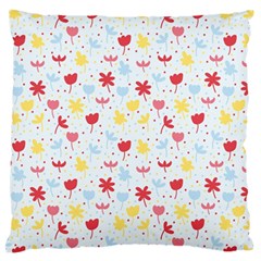 Seamless Colorful Flowers Pattern Large Flano Cushion Case (one Side) by TastefulDesigns
