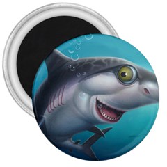 Sharky 3  Magnets by WaltCurleeArt