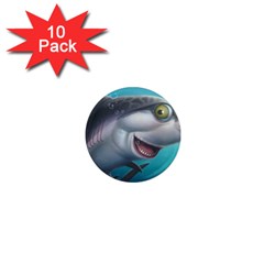 Sharky 1  Mini Magnet (10 Pack)  by WaltCurleeArt