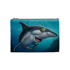 Sharky Cosmetic Bag (medium)  by WaltCurleeArt