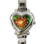 Orange Rose Heart Italian Charm Watch