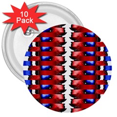 The Patriotic Flag 3  Buttons (10 Pack)  by SugaPlumsEmporium