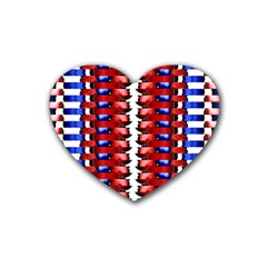 The Patriotic Flag Rubber Coaster (heart) 