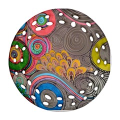 Rainbow Passion Ornament (round Filigree)  by SugaPlumsEmporium