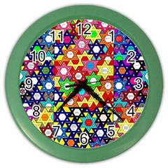 Star Of David Color Wall Clocks by SugaPlumsEmporium