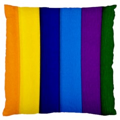 Rainbow Painting On Wood Large Flano Cushion Case (two Sides) by StuffOrSomething