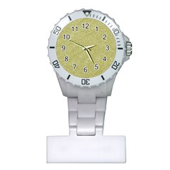 Festive White Gold Glitter Texture Plastic Nurses Watch