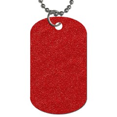 Festive Red Glitter Texture Dog Tag (two Sides)