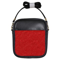 Festive Red Glitter Texture Girls Sling Bags