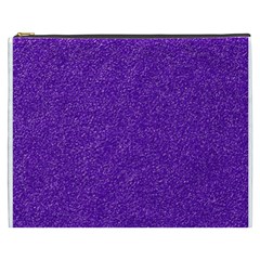 Festive Purple Glitter Texture Cosmetic Bag (xxxl) 
