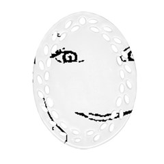 Portrait Black And White Girl Oval Filigree Ornament (2-side) 