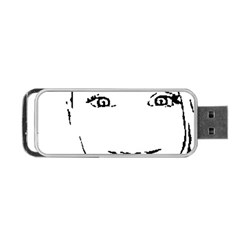 Portrait Black And White Girl Portable Usb Flash (two Sides)